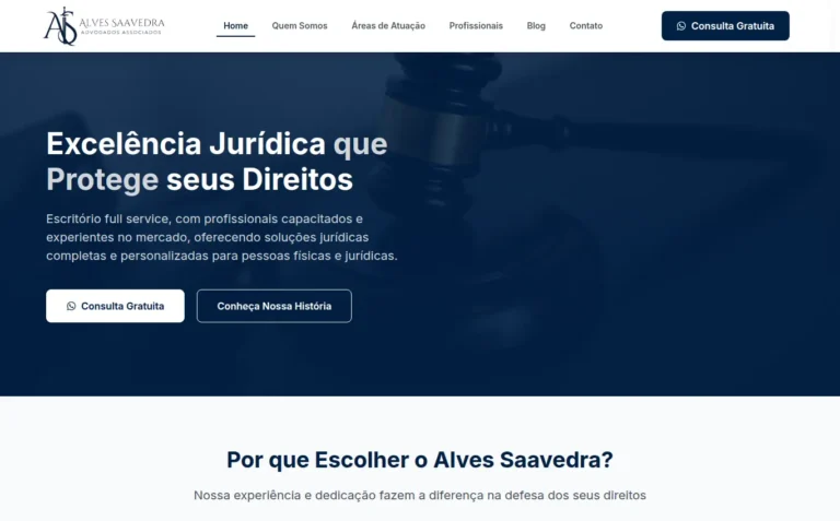 Alves Saavedra - Site Institucional feito pela Tecnolhar