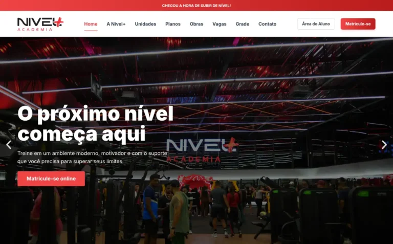 Nível+ - Site Institucional feito pela Tecnolhar