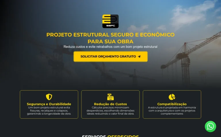 Sánchez Engenharia - Landing Page feito pela Tecnolhar
