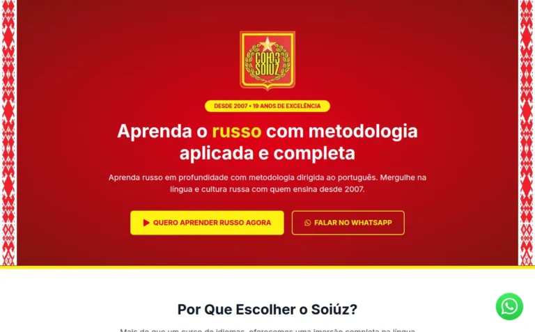 Soiúz - Landing Page feito pela Tecnolhar