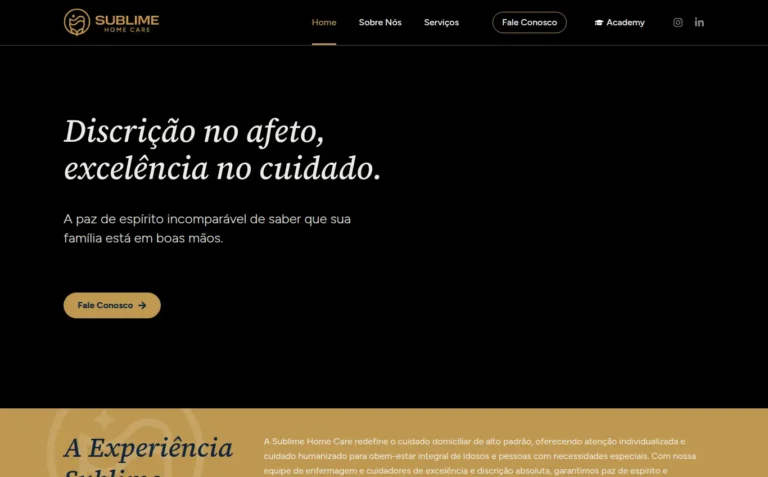 Sublime - Site Institucional feito pela Tecnolhar