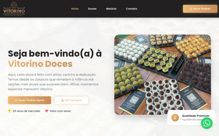 Vitorino - Landing Page feito pela Tecnolhar