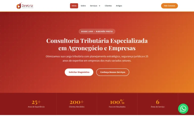 Diretriz Consultores e Auditores - Site Institucional feito pela Tecnolhar