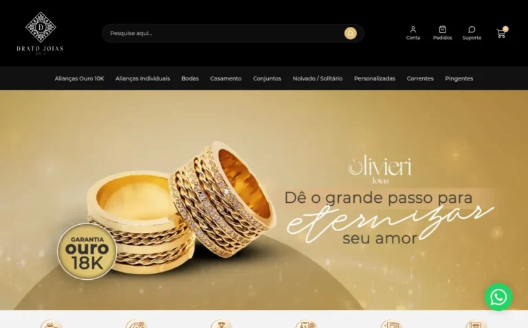 Drato Joias - E-commerce feito pela Tecnolhar