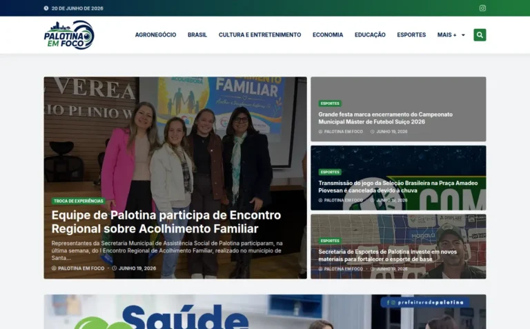 Palotina em Foco - Site Institucional feito pela Tecnolhar