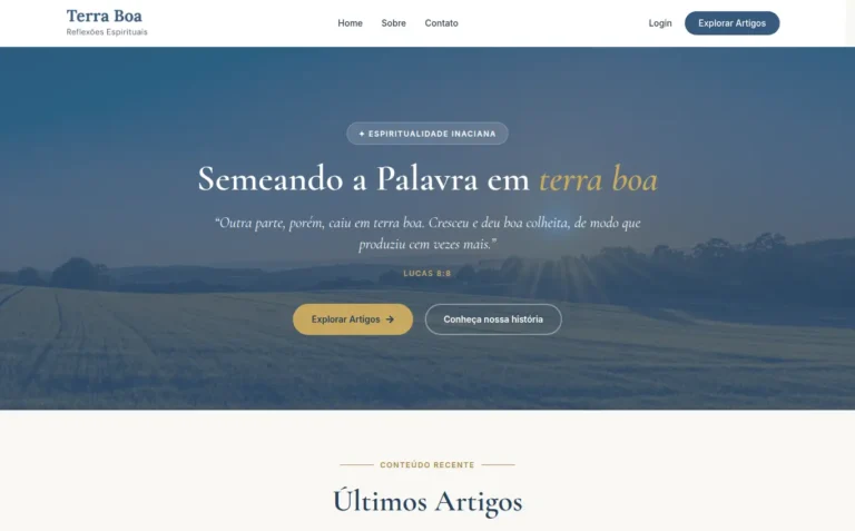 Terra Boa - Site Institucional feito pela Tecnolhar
